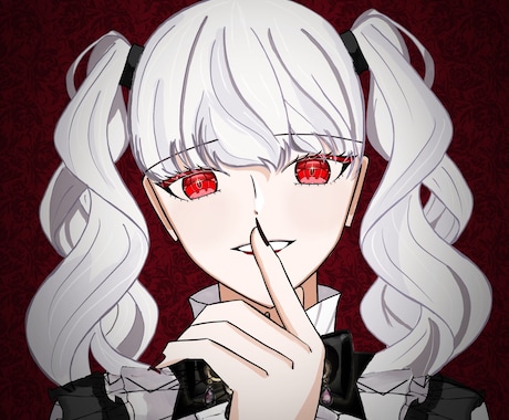 ゴシック・ダークな女性のイラストを制作します 白・赤・黒の配色を得意としています イメージ2