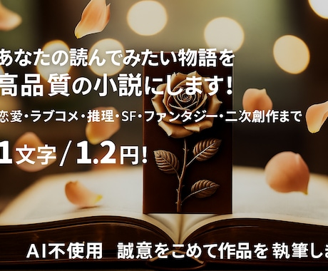 耽美で硬派な文体で理想の物語を執筆いたします 純文学の香る重厚な物語。心に深く残る至高の一時をあなたに。 イメージ1
