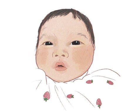かけがえのない、毎日の成長を似顔絵にします 赤ちゃん、お子様の可愛らしいお顔を鮮やかな色彩で描きます。 イメージ1
