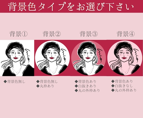似顔絵アイコン◆オシャレモノクロイラスト◆描きます モノクロ似顔絵アイコン・SNS・名刺・プロフィール画像作成 イメージ2
