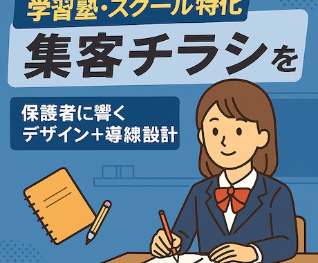 学習塾・スクール向け！集客チラシを制作します WEBマーケター監修の保護者の心に届く教育系チラシデザイン イメージ1