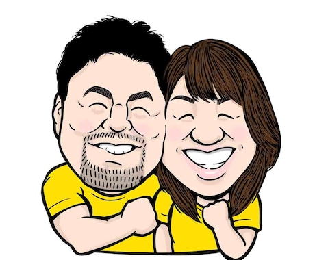 綺麗でPOPな似顔絵描きます ちょっとデフォルメした、POPで可愛い似顔絵です！ イメージ1