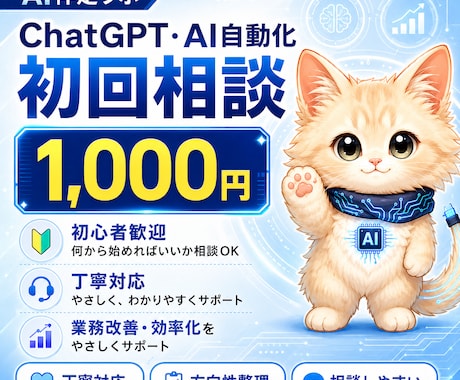 AI自動化・業務効率化の相談できます AIでできることを一緒に整理しましょう！ イメージ1