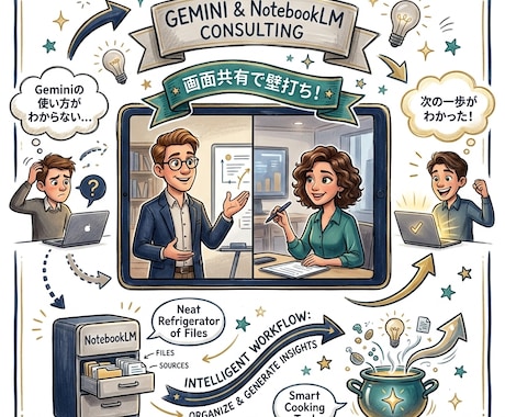 GeminiやNotebookLMの相談乗ります 面共有で壁打ち！月110H使うガチ勢がユースケースを提案 イメージ1