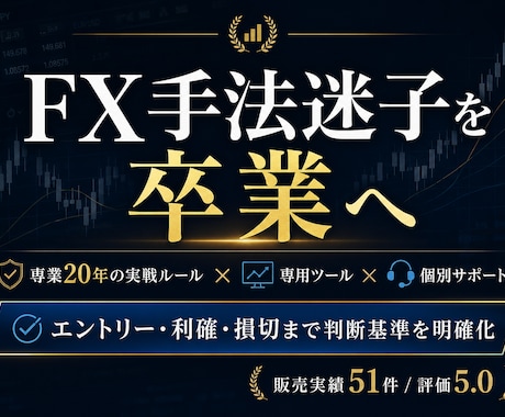 専業20年のFX手法を実戦サポート付きで伝えます PDFで終わらせず、実際の相場で使える形までサポートします イメージ1