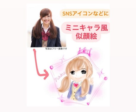 似顔絵お描きます オリジナル⭐︎SNSアイコン⭐︎PNGデータで納品します イメージ2