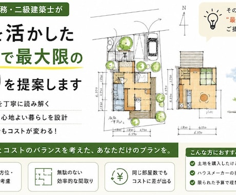 現役建築士が土地を活かした間取りご提案します イメージ1