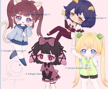 かわいい♡ミニキャラ描きます アイコン、グッズ、ステッカーなどに♡ イメージ2
