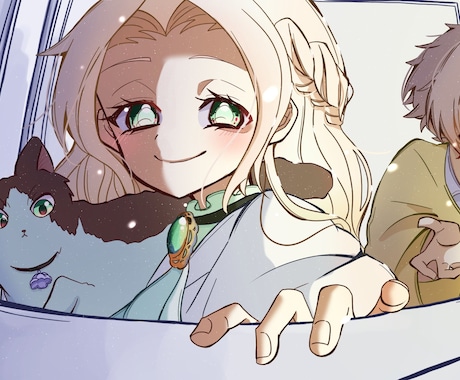 商用利用OK/アイコン/1枚絵/立ち絵描きます 暖かい雰囲気のかっこかわいい女の子、男の子描けます！ イメージ1