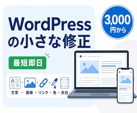 WordPressの軽微修正を最短即日で対応します イメージ1