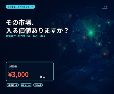 新規事業の市場性を根拠付きで診断します イメージ1