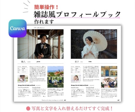 本格的◎雑誌風プロフィールブック作れます イメージ1