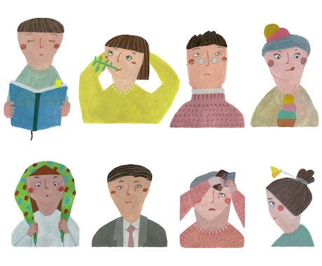 上半身メイン／人物の絵を描きます 素朴でかわいい絵が挿絵にぴったりです イメージ2