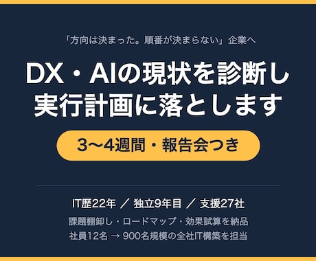 DX・AIの現状を診断し実行計画を作ります イメージ1