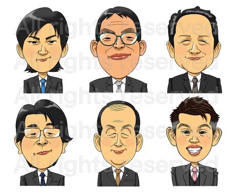 名刺・アイコンでインパクト抜群の似顔絵描きます 日本似顔絵検定協会が公認、約7000人の制作実績 イメージ2