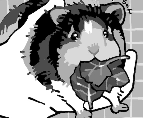 ペットのグレーのデフォルメイラストを描きます デフォルメした絵はこちらで承ります！ イメージ2