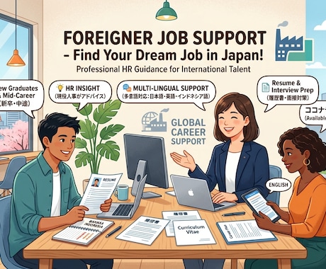 外国人の方向け就職支援サポートします 現役外資系人事が徹底サポート！日本での就職・面接対策 イメージ1