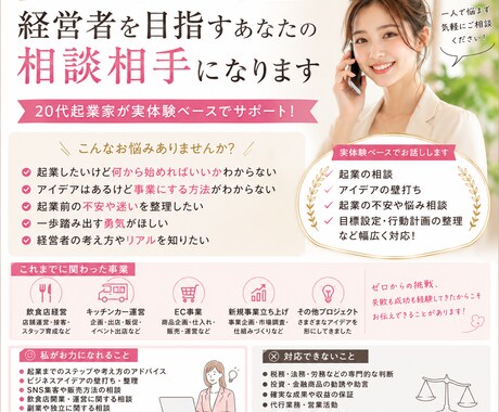 起業したい方へ女性経営者が相談乗ります 迷いを整理し次の一歩を明確にします。 イメージ1