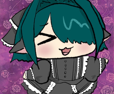 SNS向けミニキャラアイコンイラスト制作します ゆるくてかわいいキャラお任せください！ イメージ1