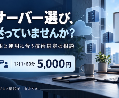 サーバーや技術選びの迷いを一緒に整理します 費用・使いやすさ・運用から選ぶ個別相談60分 イメージ1