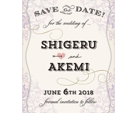 結婚式のお知らせをオシャレに♪作ります カスタムデザインで色も選べるSave the date♡ イメージ1