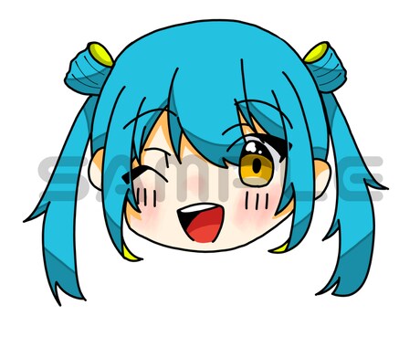 ミニキャラの顔アップのSNSアイコン描きます 追加料金無しでキャラデザもできちゃいます！ イメージ2