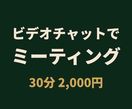 ビデオチャットで作業内容をすり合わせします 別出品サービスご購入前後のすり合わせ用 2,000円/30分 イメージ1