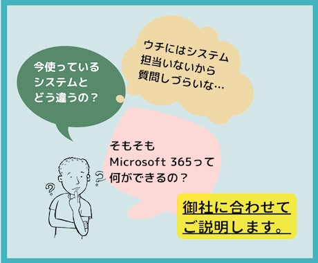 Microsoftオンライン製品の導入見積ります 導入ご検討中の方、導入メリットがあるか知りたい方向け イメージ2
