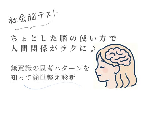 社会脳テストで、モヤモヤ、迷いなど整えます ちょとした脳の使い方で人間関係がラクになる整えセッション イメージ1