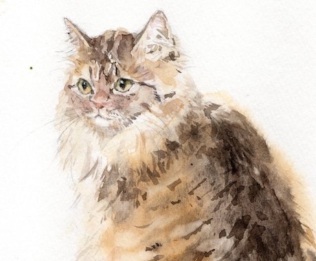 原画納品　猫の肖像画を水彩画で制作します あなたの猫ちゃんをお描きして原画をお届けします。 イメージ2