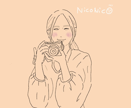 優しいタッチの線画イラスト描きます マスクの下の素敵な笑顔みせてみませんか？ イメージ2