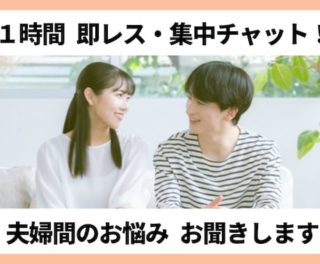 1時間！チャットにて、夫婦間のお悩みに寄り添います どうして？何故分かってくれないの？を分析いたします！ イメージ1
