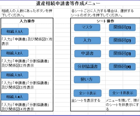相続登記の申請書類が簡単にできます 相続登記の申請は自分でやる！(相続1人用) イメージ2