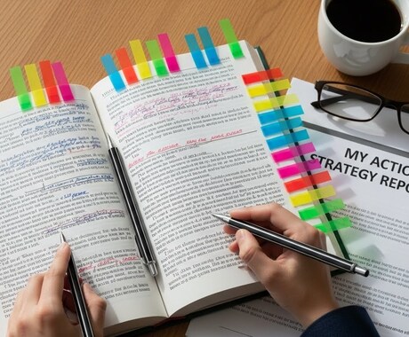 積読を最強の武器へ。あなた専用の戦略書を作ります 丁寧なヒアリング付き。本の要点を３色ペンで可視化して郵送。 イメージ1