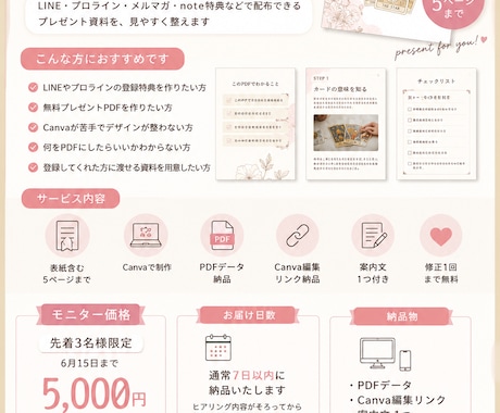 登録特典PDFをCanvaで制作します イメージ1