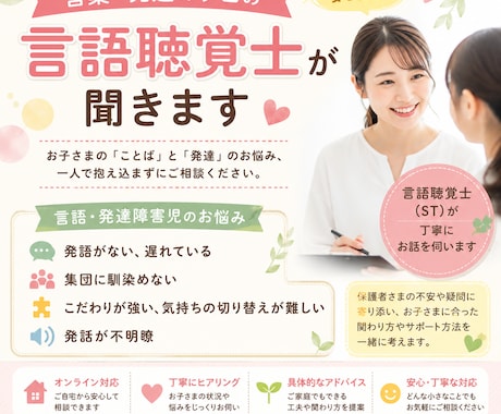 言葉が遅い・発語がない等のお子様のお悩み聞きます 言葉のプロ、現役言語聴覚士が発達・ことばの相談に乗ります イメージ1