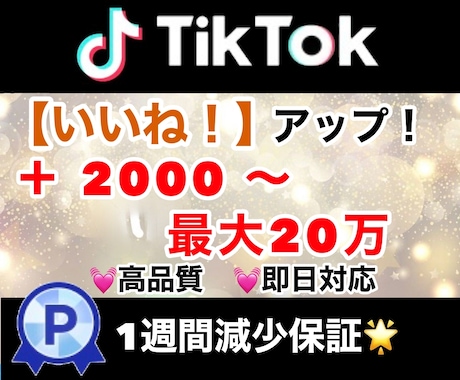 TikTokのいいね！を2000以上増やします アナタのTikTokアカウントを宣伝していいね！を増やします イメージ1