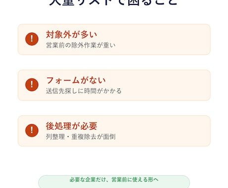 フォーム営業用リスト100社を作成します 大量名簿ではなく、営業前に使える精査リストを納品します イメージ2