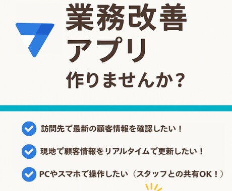 業務改善☆AppSheetでアプリを作成します 顧客管理アプリを、ノーコードツールで素早く制作いたします。 イメージ1
