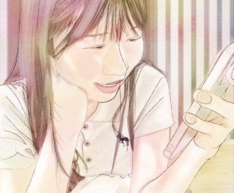 記念日の写真をイラスト化します 人物やペットの写真をリアルなイラストにします。 イメージ2