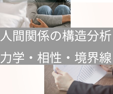 電話相談人間関係の分析（力学・相性・境界線）します あなたの人間関係を 構造・因果・力学 で徹底的に分析します。 イメージ1