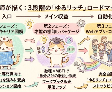 適職診断と性格診断で最適なキャリア戦略を提案します ゆるリッチ計画ーキャリア戦略ー イメージ2