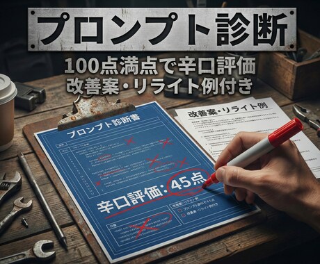 あなたのプロンプトを100点満点で辛口診断します イメージ1
