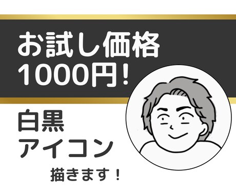 白黒アイコン描きます お試し価格！5名様限定！シンプルかつ印象的なアイコン！ イメージ1