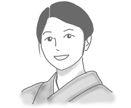 お着物を着ている手描き風似顔絵イラスト作成します いただいた写真にお着物を着せて似顔絵イラストを作成します イメージ1