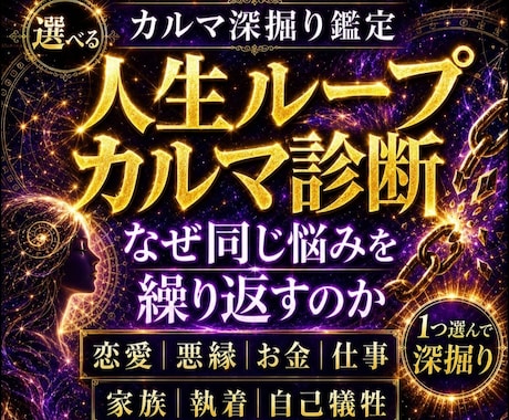 お試★選べるカルマ鑑定★消化★します あなたを苦しめる“魂の詰まり”を1つ選んで読み解きます イメージ1