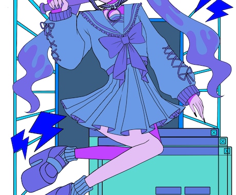 派手でファッショナブルな女の子描きます 派手で可愛い女の子のイラストが必要な方必見！！！ イメージ2