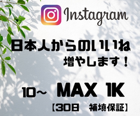 Instagram　日本人からのいいね増やします 良質なサービスを提供いたします！ イメージ1