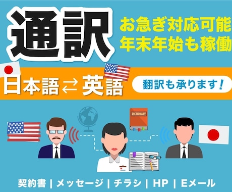 海外＆大手出身！英語（日常・仕事）通訳翻訳をします 海外生活・海外勤務→大手勤務の合計20年の英語使用実績！ イメージ1