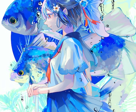鮮やかで目を引くイラストを描きます MVサムネイルやMVイラストにいかがでしょうか！ イメージ2